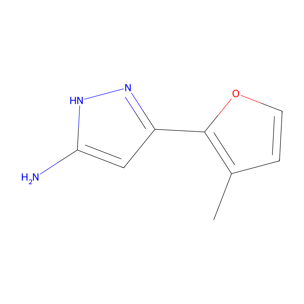 3-Amino-5-(3-methyl-2-furyl)pyrazole molecular structure, CAS 1028843-01-7