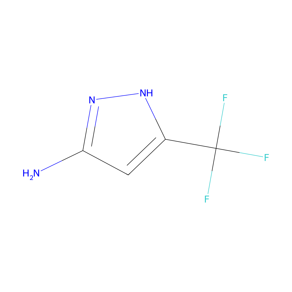3-(trifluoromethyl)-1H-pyrazol-5-amine molecular structure, CAS 1028843-19-7