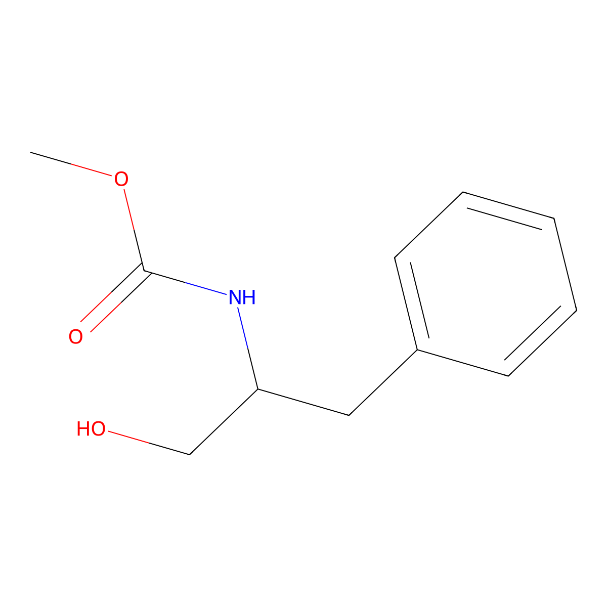 methyl N-[(2S)-1-hydroxy-3-phenylpropan-2-yl]carbamate molecular structure, CAS 10289-05-1