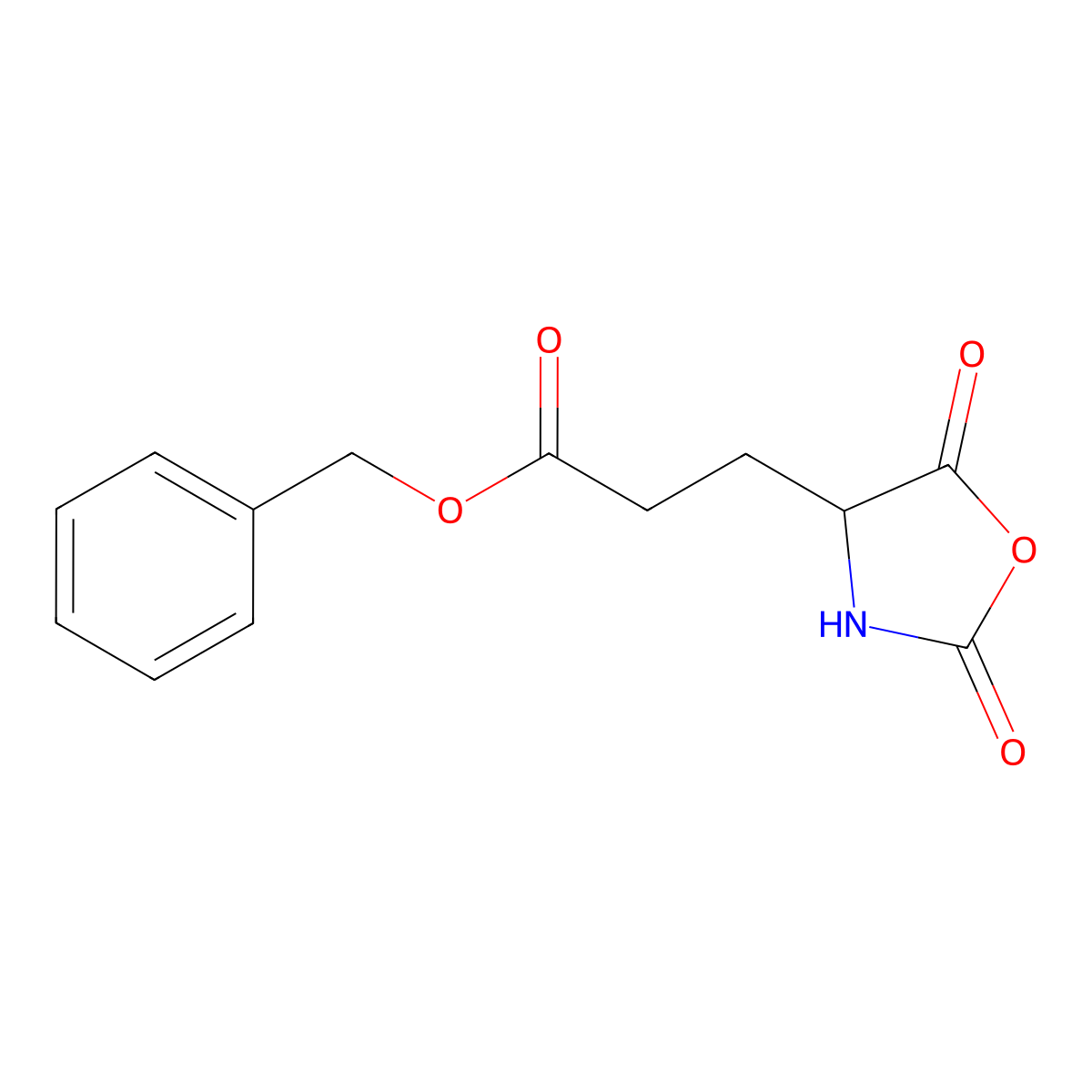 Benzyl 3-(2,5-dioxo-1,3-oxazolidin-4-yl)propanoate molecular structure, CAS 10289-08-4