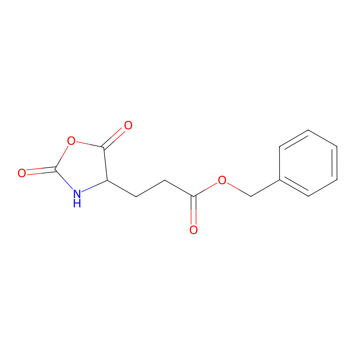 Benzyl 3-(2,5-dioxo-1,3-oxazolidin-4-yl)propanoate molecular structure, CAS 10289-08-4