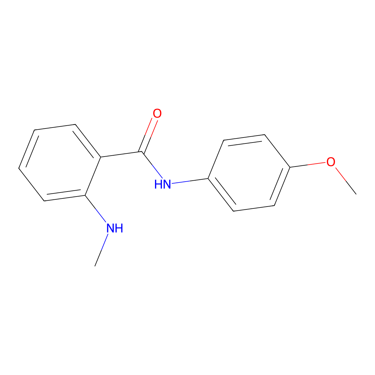 N-(4-methoxyphenyl)-2-(methylamino)benzamide molecular structure, CAS 1029-08-9