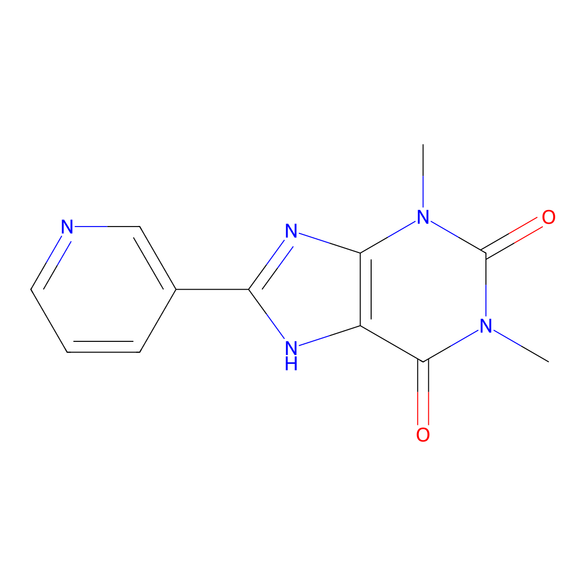 8-(3-Pyridyl)theophylline molecular structure, CAS 1029-62-5
