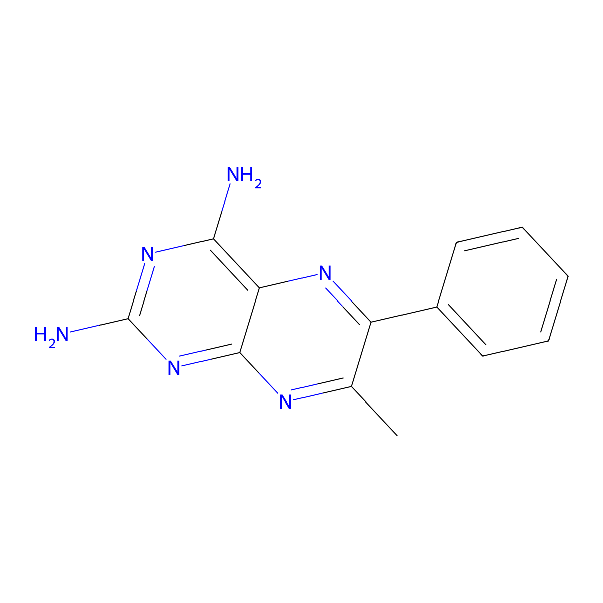 7-Methyl-6-phenylpteridine-2,4-diamine molecular structure, CAS 1029-87-4