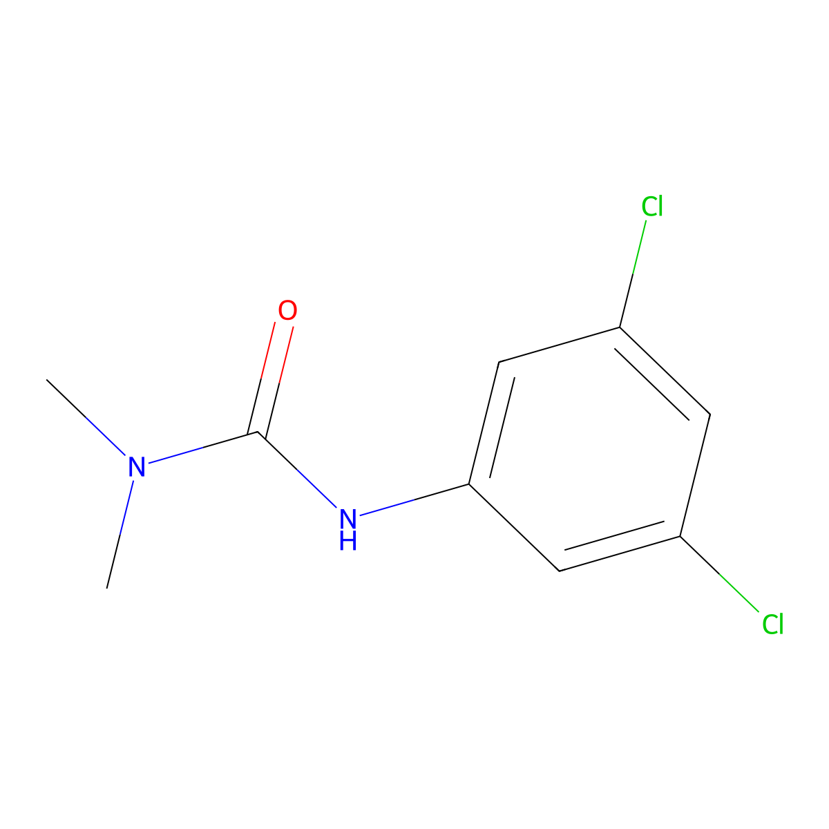 3-(3,5-Dichlorophenyl)-1,1-dimethylurea molecular structure, CAS 10290-38-7