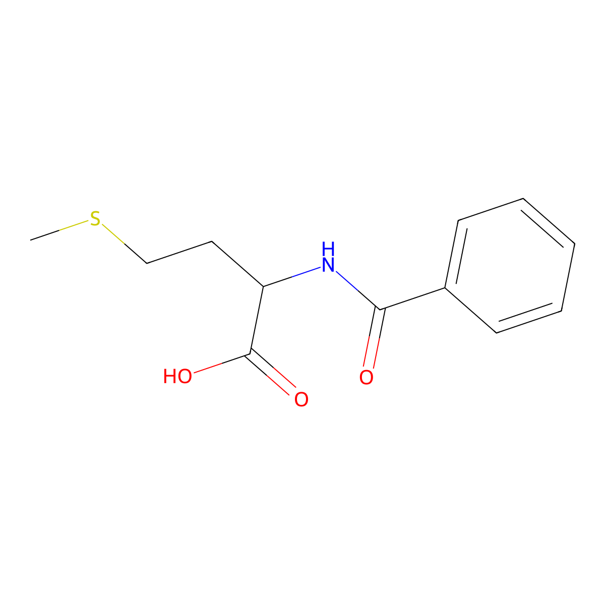 N-Benzoyl-L-methionine molecular structure, CAS 10290-61-6