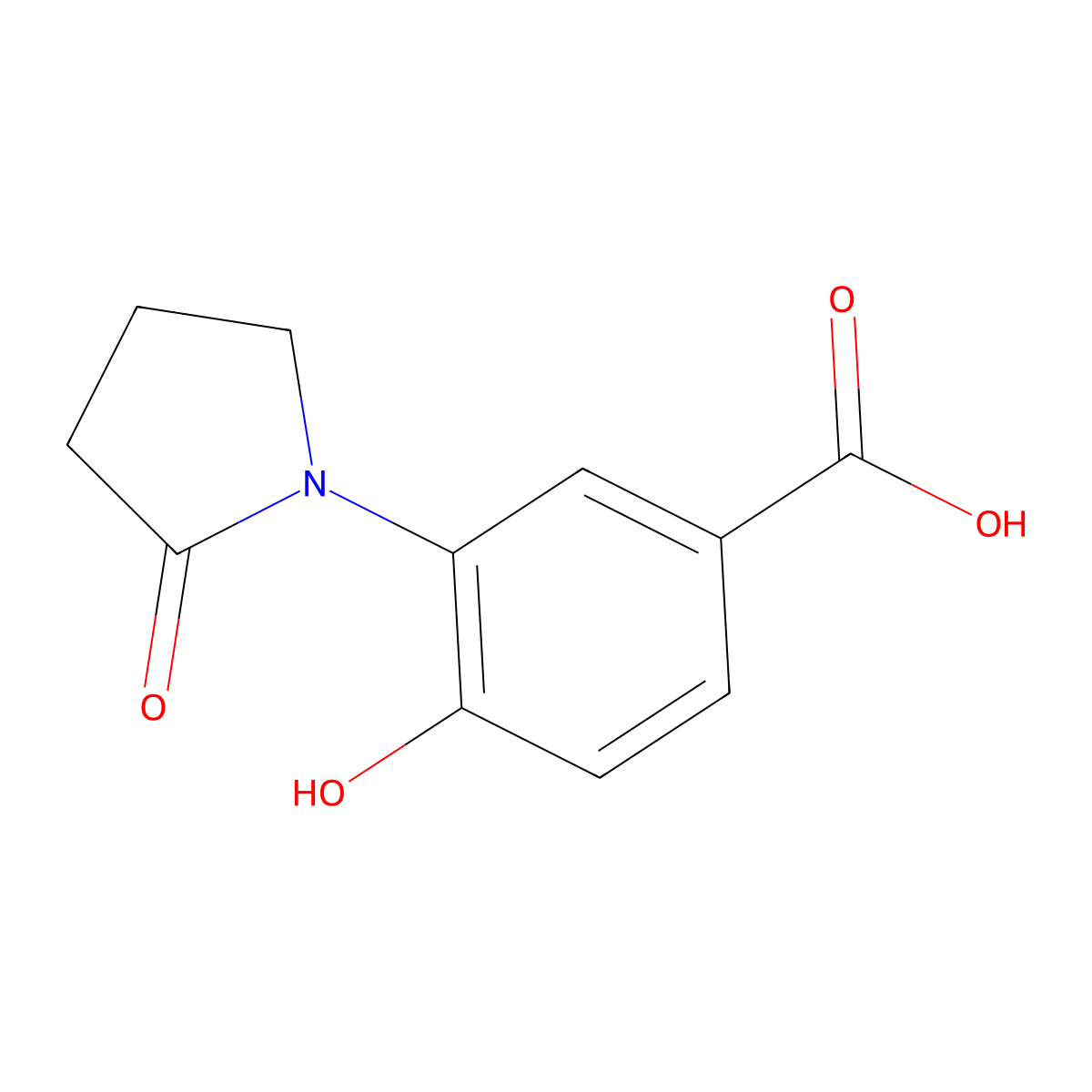 4-Hydroxy-3-(2-oxopyrrolidin-1-yl)benzoic acid molecular structure, CAS 1029004-83-8