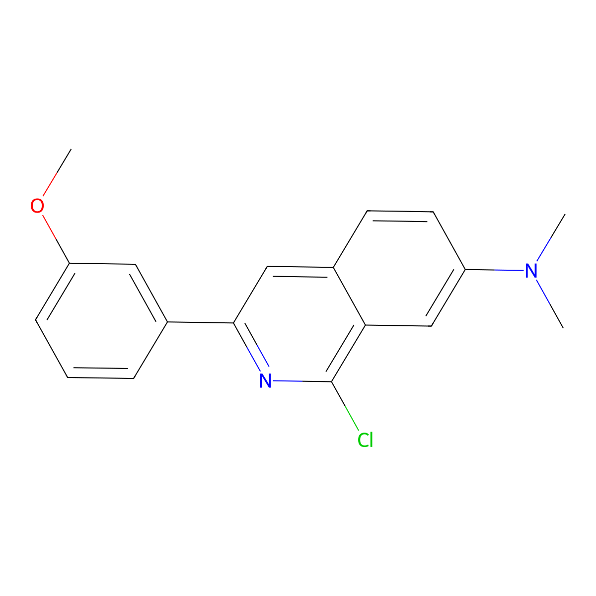 7-Isoquinolinamine, 1-chloro-3-(3-methoxyphenyl)-N,N-dimethyl- molecular structure, CAS 1029009-59-3