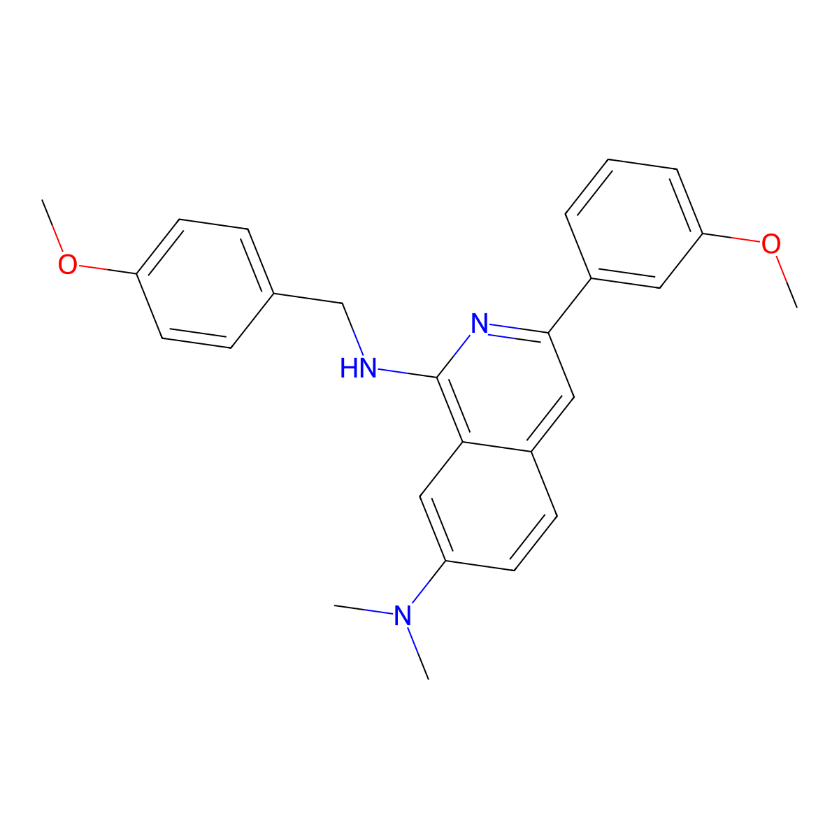 N1-(4-Methoxybenzyl)-3-(3-methoxyphenyl)-N7,N7-dimethylisoquinoline-1,7-diamine molecular structure, CAS 1029009-61-7