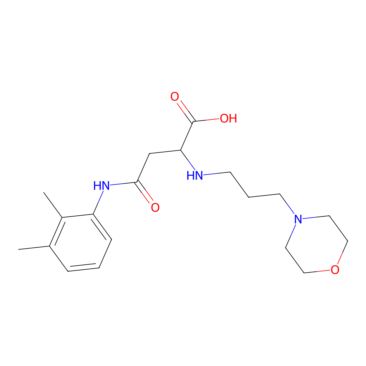 4-((2,3-Dimethylphenyl)amino)-2-((3-morpholinopropyl)amino)-4-oxobutanoic acid molecular structure, CAS 1029041-57-3