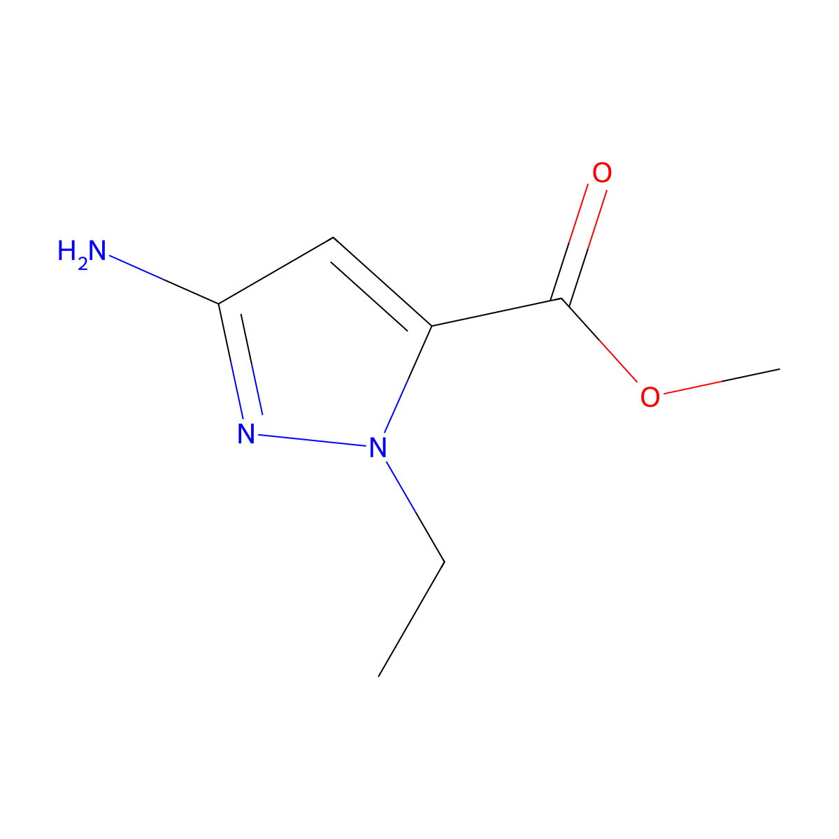 5-amino-2-ethyl-2H-pyrazole-3-carboxylic acid methyl ester molecular structure, CAS 1029052-29-6
