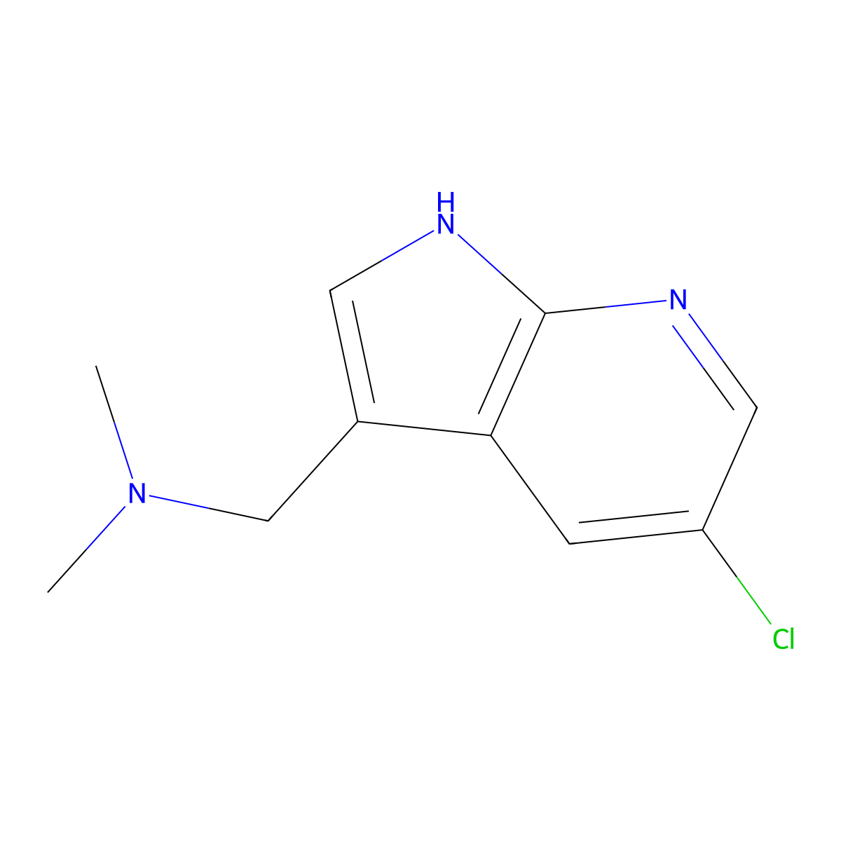 1H-Pyrrolo[2,3-b]pyridine-3-methanamine, 5-chloro-N,N-dimethyl- molecular structure, CAS 1029052-34-3