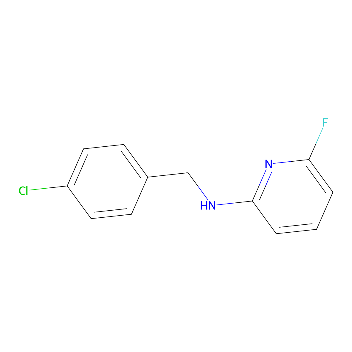 (4-Chloro-benzyl)-(6-fluoro-pyridin-2-yl)-amine molecular structure, CAS 1029052-35-4