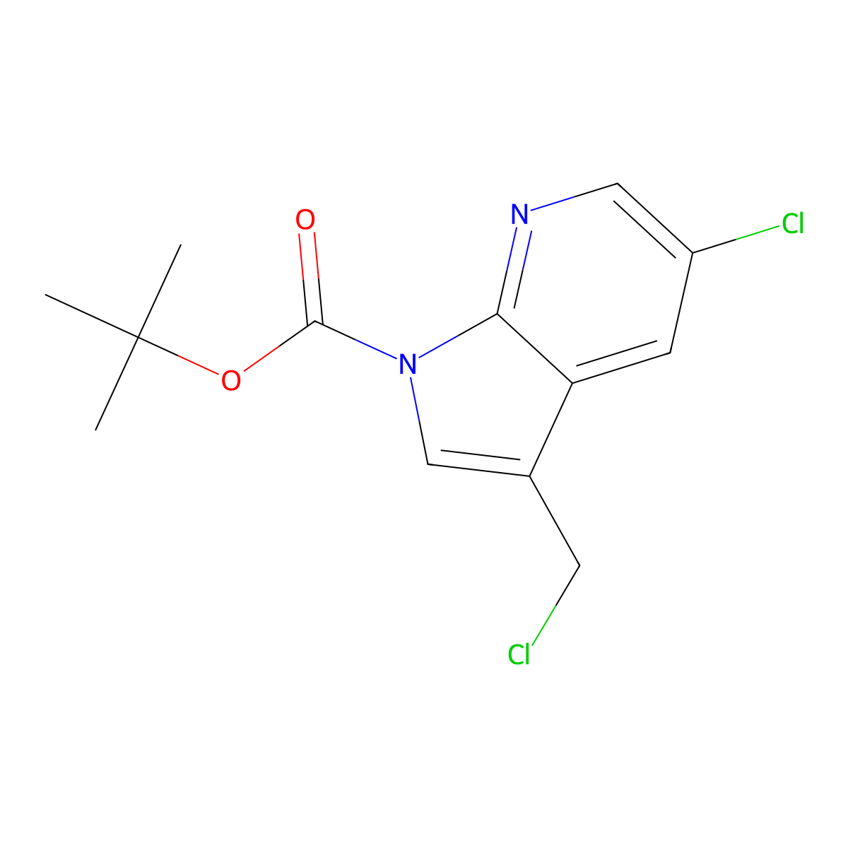 1-Boc-5-chloro-3-(chloromethyl)-7-azaindole molecular structure, CAS 1029053-07-3