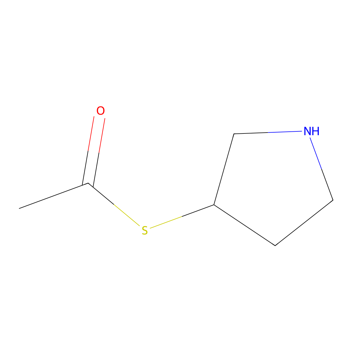 1-(Pyrrolidin-3-ylsulfanyl)ethan-1-one molecular structure, CAS 102906-49-0
