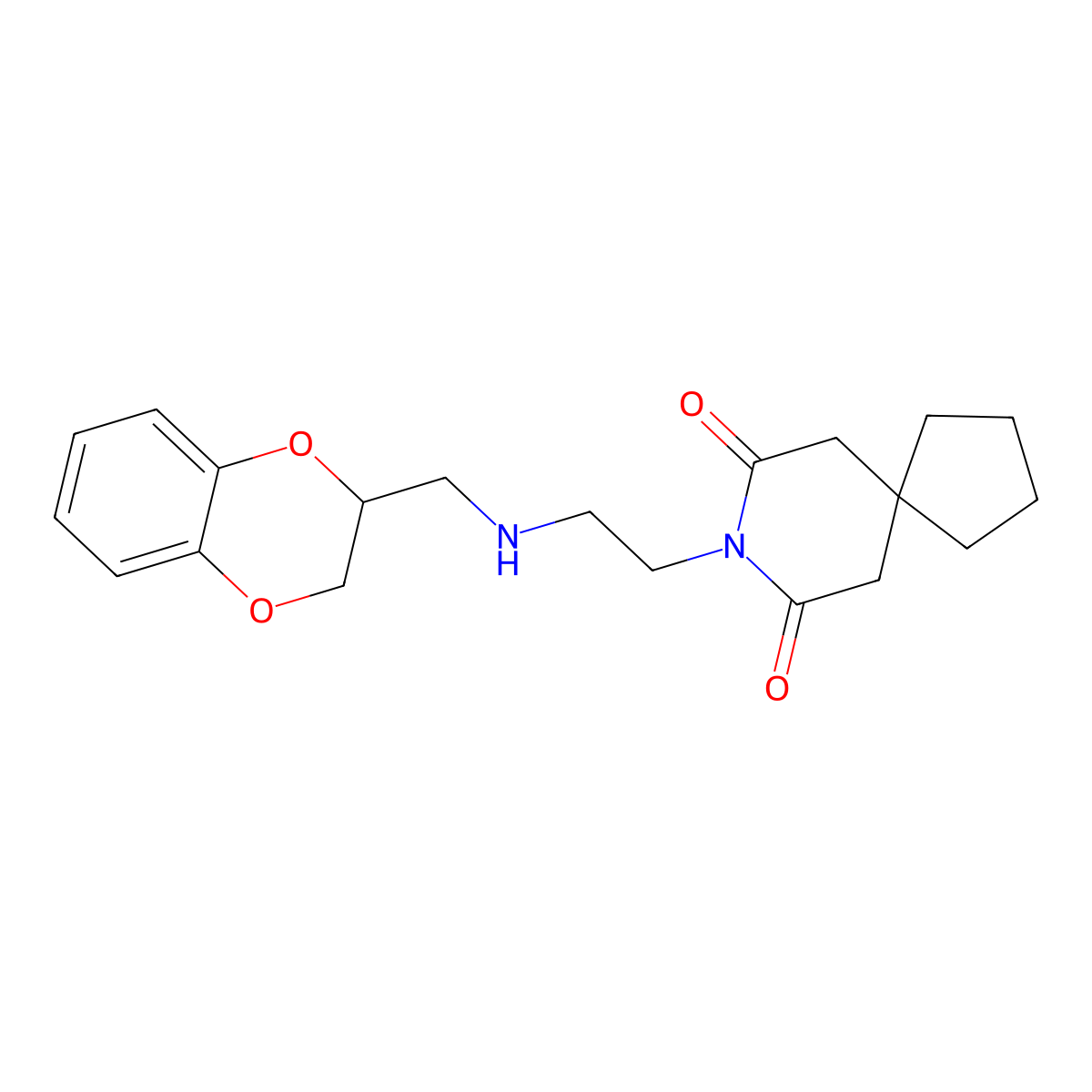 Binospirone molecular structure, CAS 102908-59-8