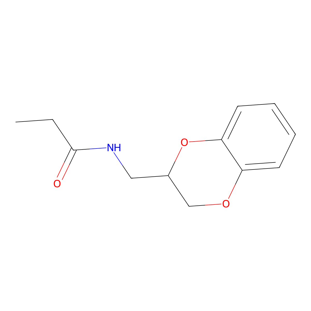 N-(2,3-dihydro-1,4-benzodioxin-2-ylmethyl)propanamide molecular structure, CAS 102908-66-7
