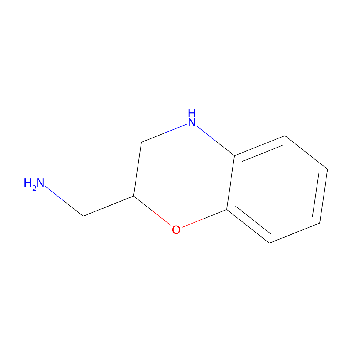 (3,4-dihydro-2H-benzo[b][1,4]oxazin-2-yl)methanamine molecular structure, CAS 102908-68-9