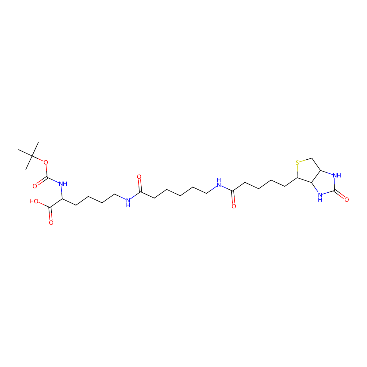 N2-t-Boc-N6-(biotinamido-6-N-caproylamido)lysine molecular structure, CAS 102910-26-9