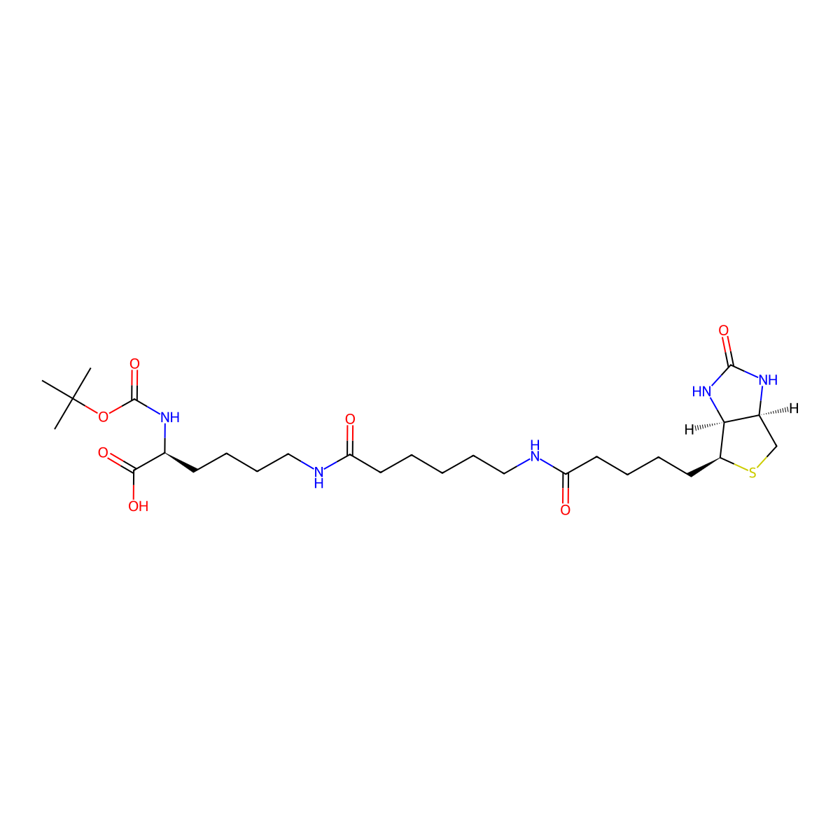 N2-t-Boc-N6-(biotinamido-6-N-caproylamido)lysine molecular structure, CAS 102910-26-9