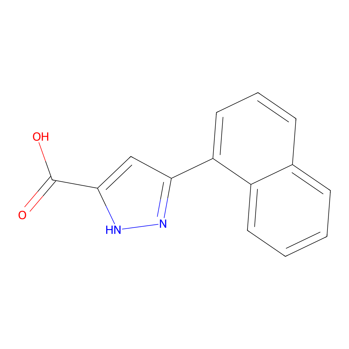 5-Naphth-1-yl-1H-pyrazole-3-carboxylic acid molecular structure, CAS 1029104-45-7