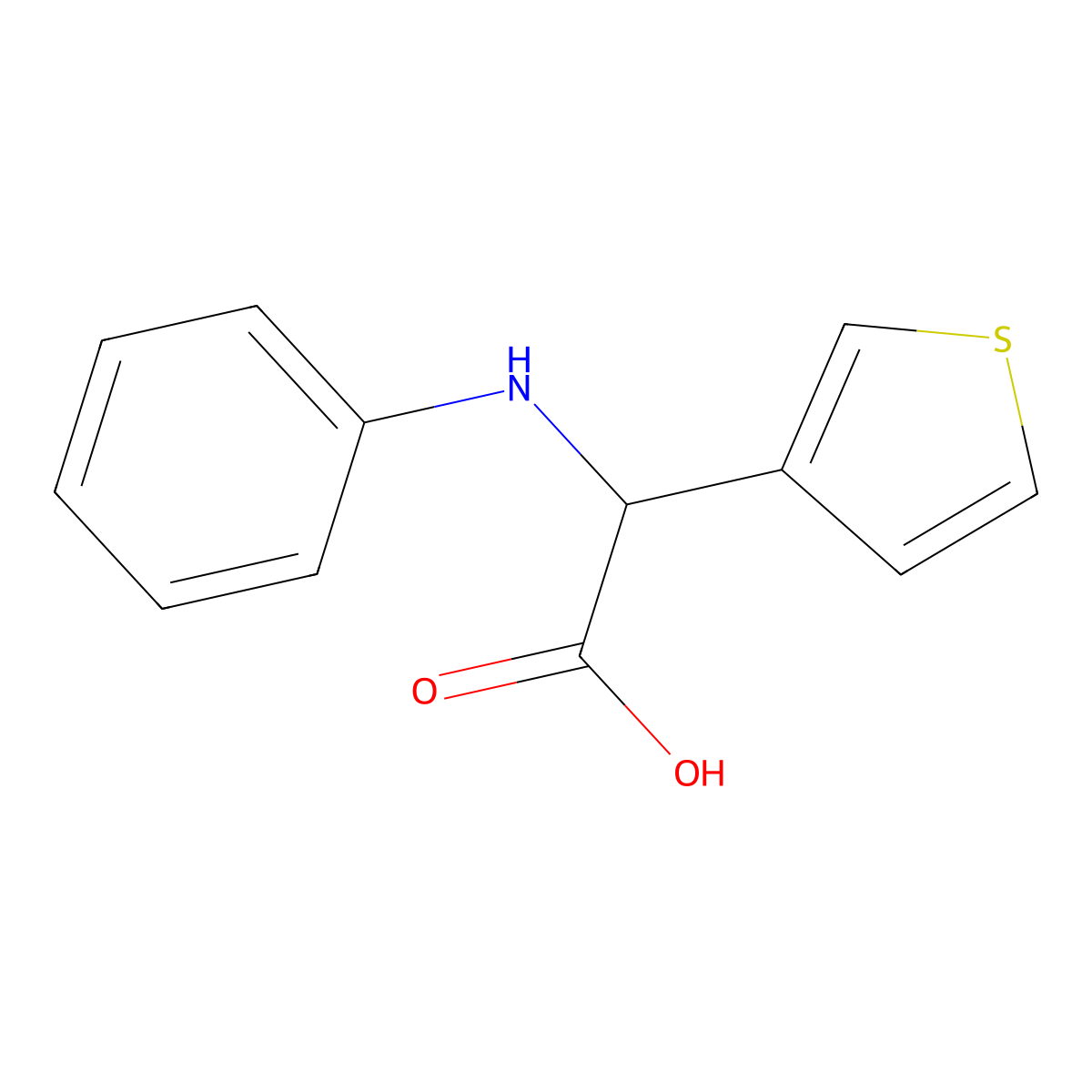 2-(Phenylamino)-2-(thiophen-3-yl)acetic acid molecular structure, CAS 1029107-45-6