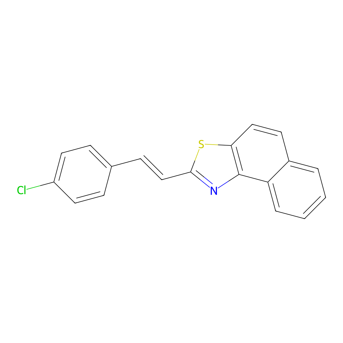 2-[2-(4-Chlorophenyl)ethenyl]naphtho[1,2-D][1,3]thiazole molecular structure, CAS 102912-65-2