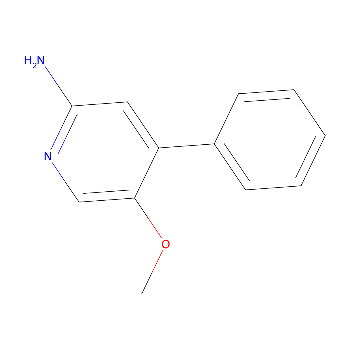 5-Methoxy-4-phenyl-2-pyridinamine molecular structure, CAS 1029128-28-6