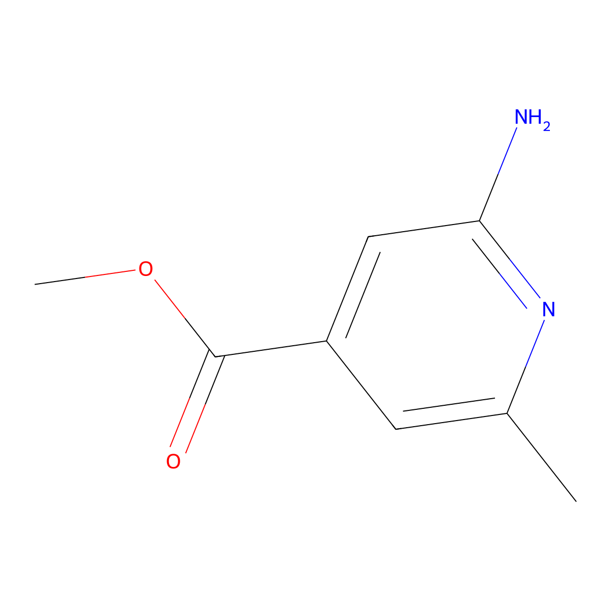 Methyl 2-amino-6-methylisonicotinate molecular structure, CAS 1029128-50-4