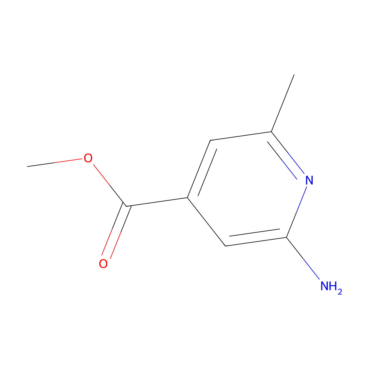 Methyl 2-amino-6-methylisonicotinate molecular structure, CAS 1029128-50-4