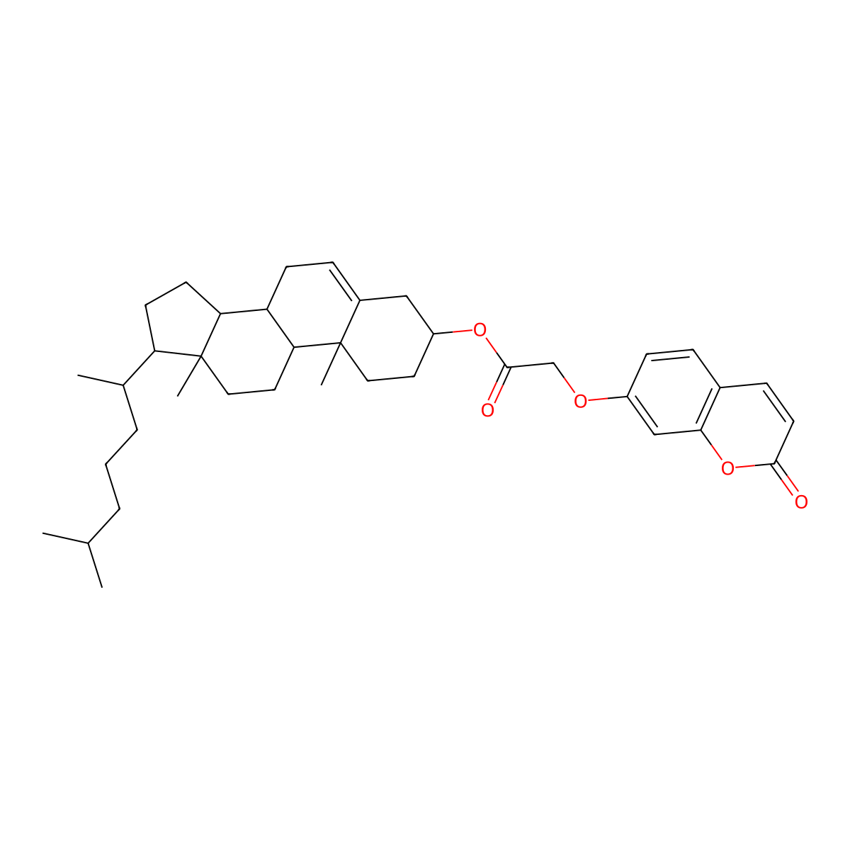 (3beta)-cholest-5-en-3-yl [(2-oxo-2H-chromen-7-yl)oxy]acetate molecular structure, CAS 1029131-61-0