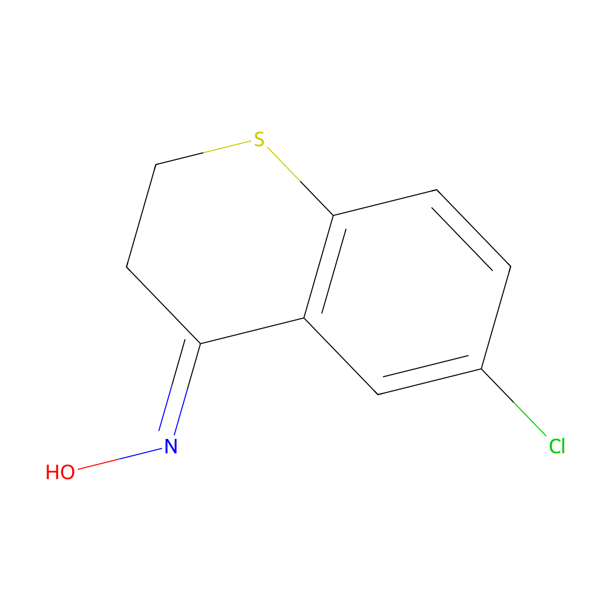 6-chloro-2,3-dihydro-4H-thiochromen-4-one oxime molecular structure, CAS 1029134-50-6