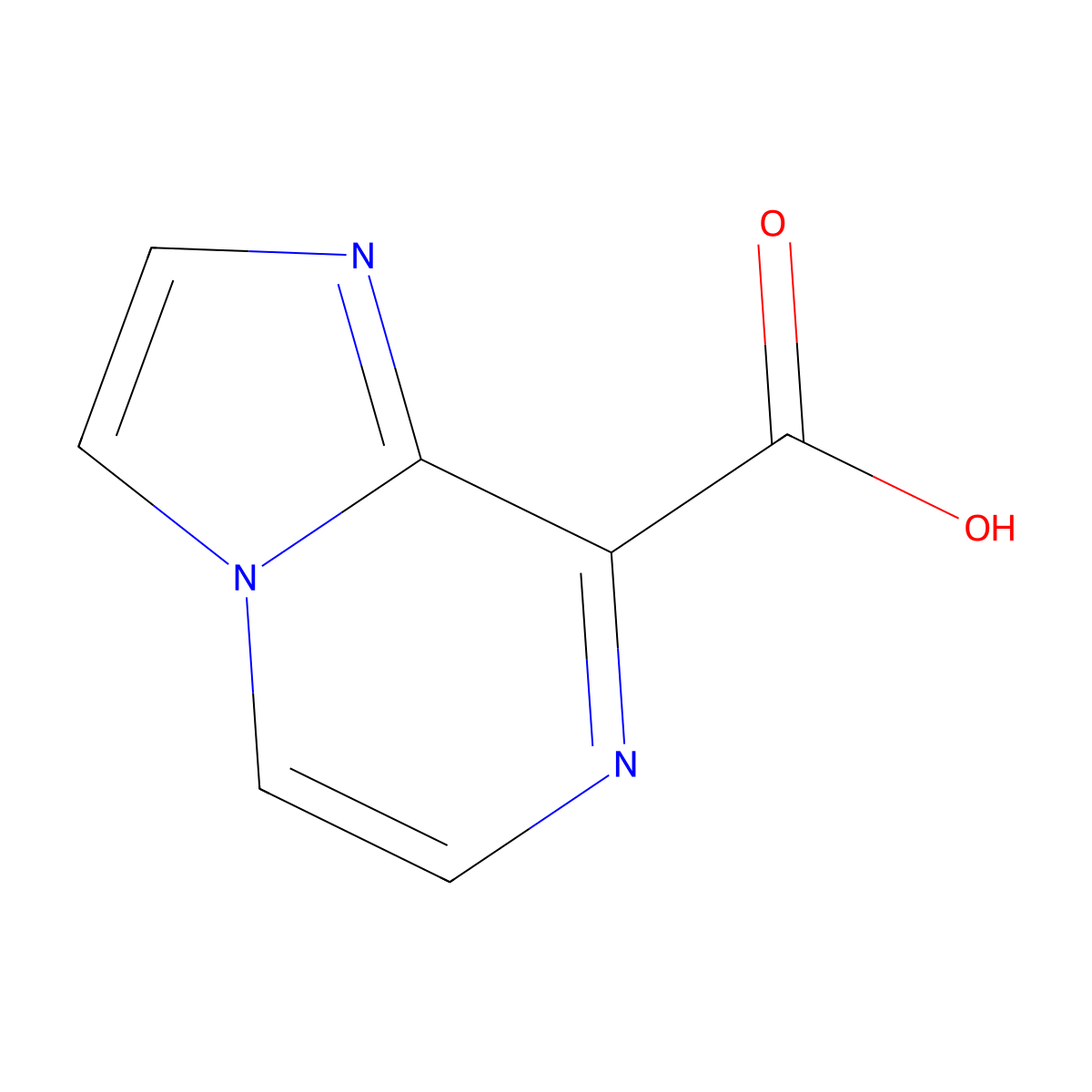 Imidazo(1,2-a)pyrazine-8-carboxylic acid molecular structure, CAS 1029144-45-3