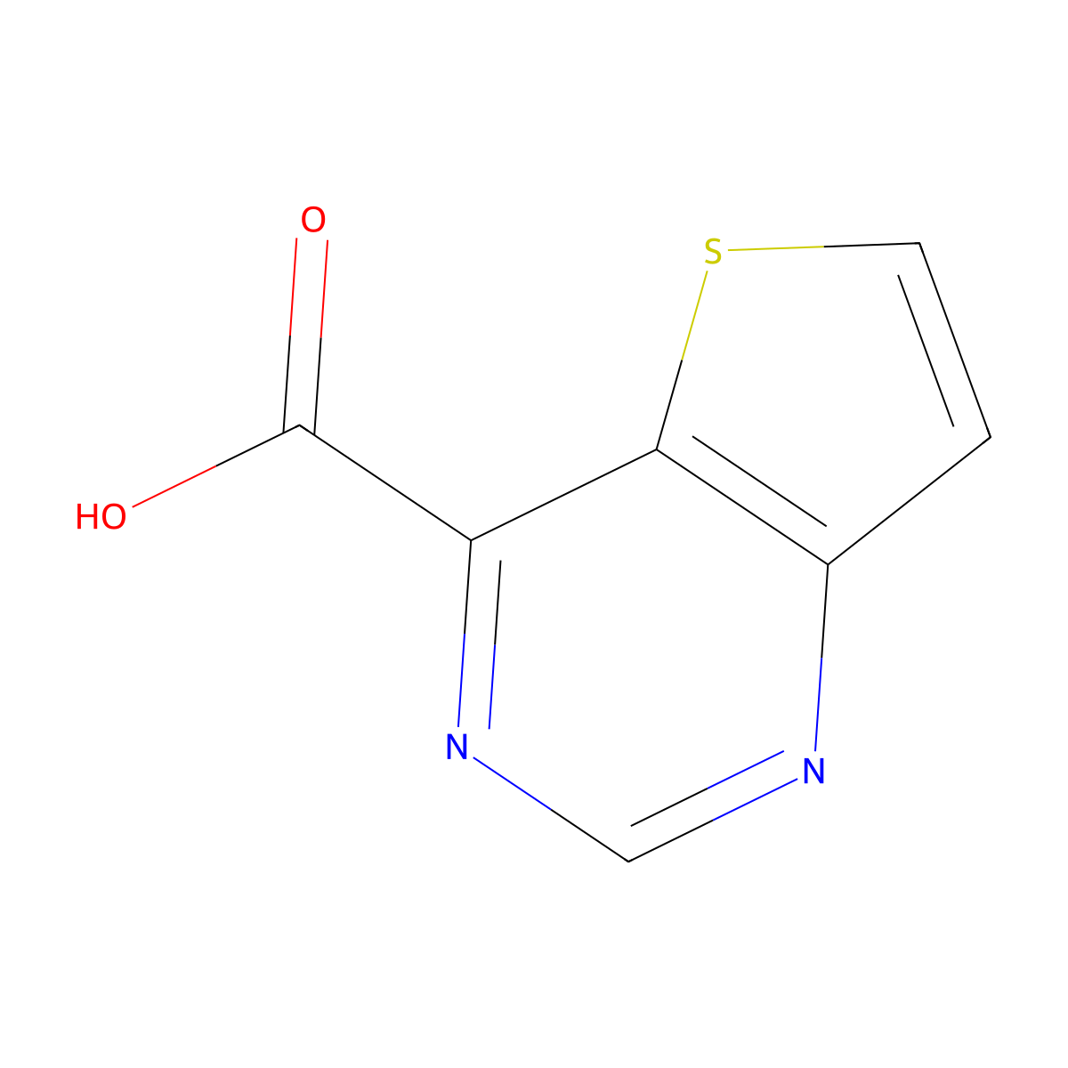Thieno[3,2-d]pyrimidine-4-carboxylic acid molecular structure, CAS 1029144-49-7