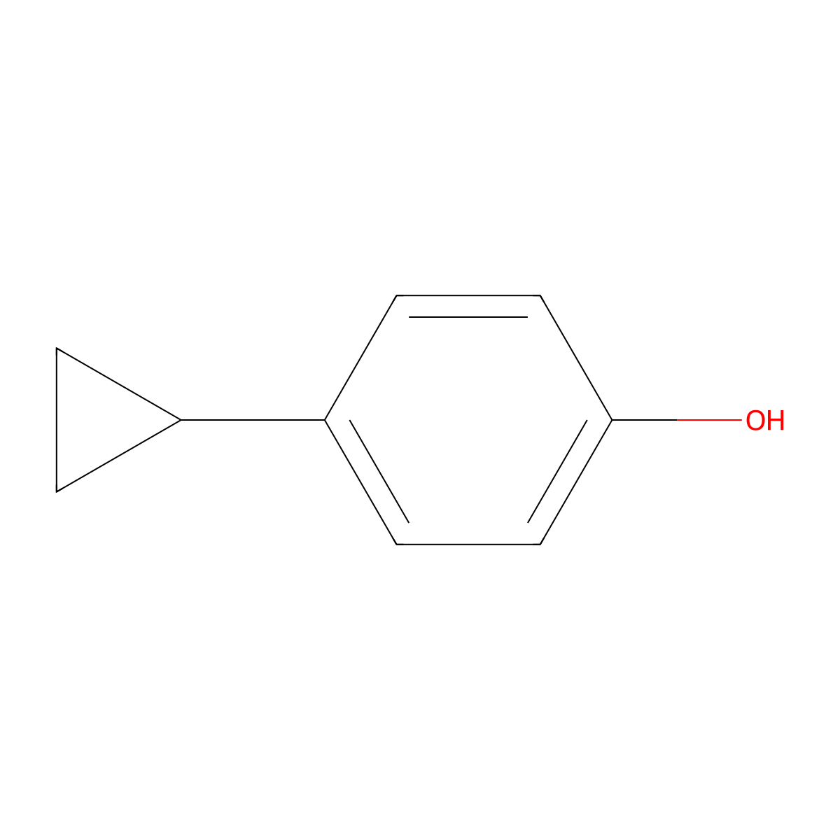 4-Cyclopropylphenol molecular structure, CAS 10292-61-2