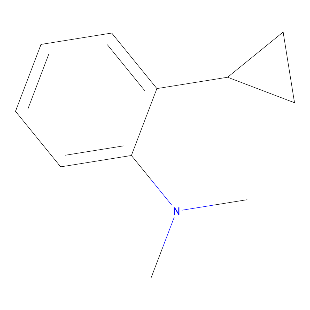 2-cyclopropyl-N,N-dimethylaniline molecular structure, CAS 10292-64-5
