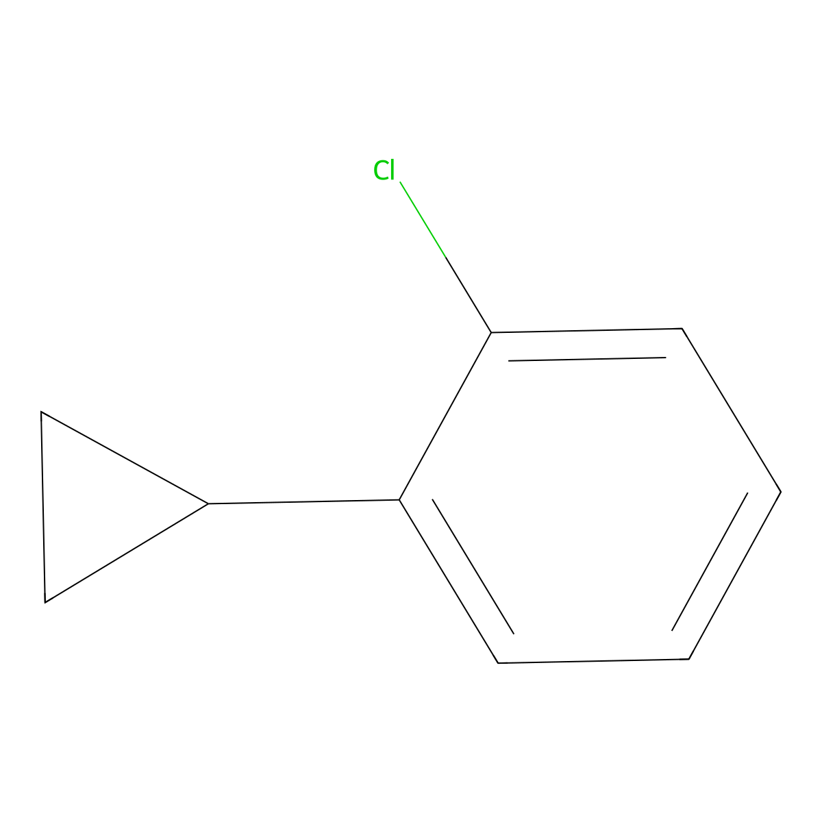 1-Chloro-2-cyclopropylbenzene molecular structure, CAS 10292-67-8