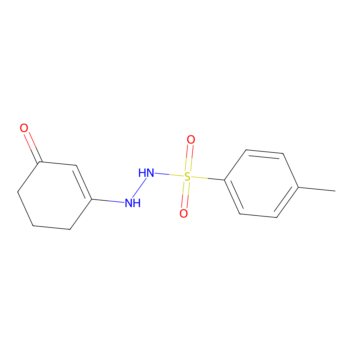 4-methyl-N'-(3-oxocyclohex-1-en-1-yl)benzene-1-sulfonohydrazide molecular structure, CAS 102921-12-0
