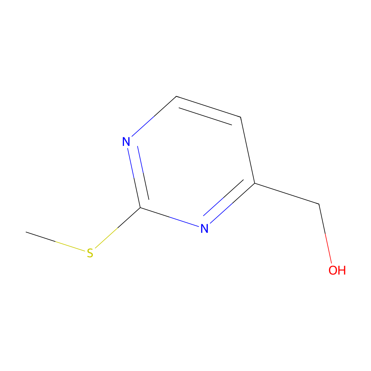 (2-(Methylthio)pyrimidin-4-yl)methanol molecular structure, CAS 102921-92-6