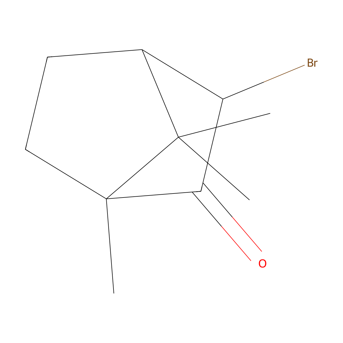 3-Bromocamphor, (+)- molecular structure, CAS 10293-06-8