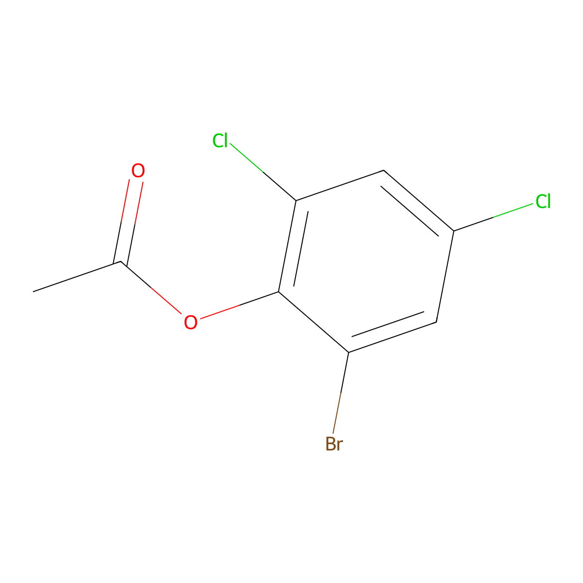(2-Bromo-4,6-dichlorophenyl) acetate molecular structure, CAS 102932-06-9