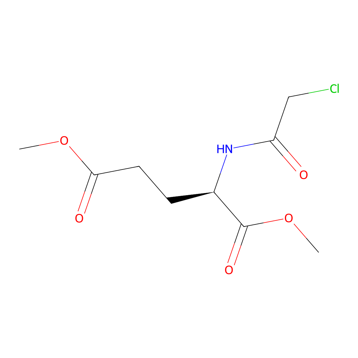 1,5-dimethyl (2R)-2-(2-chloroacetamido)pentanedioate molecular structure, CAS 1029321-01-4