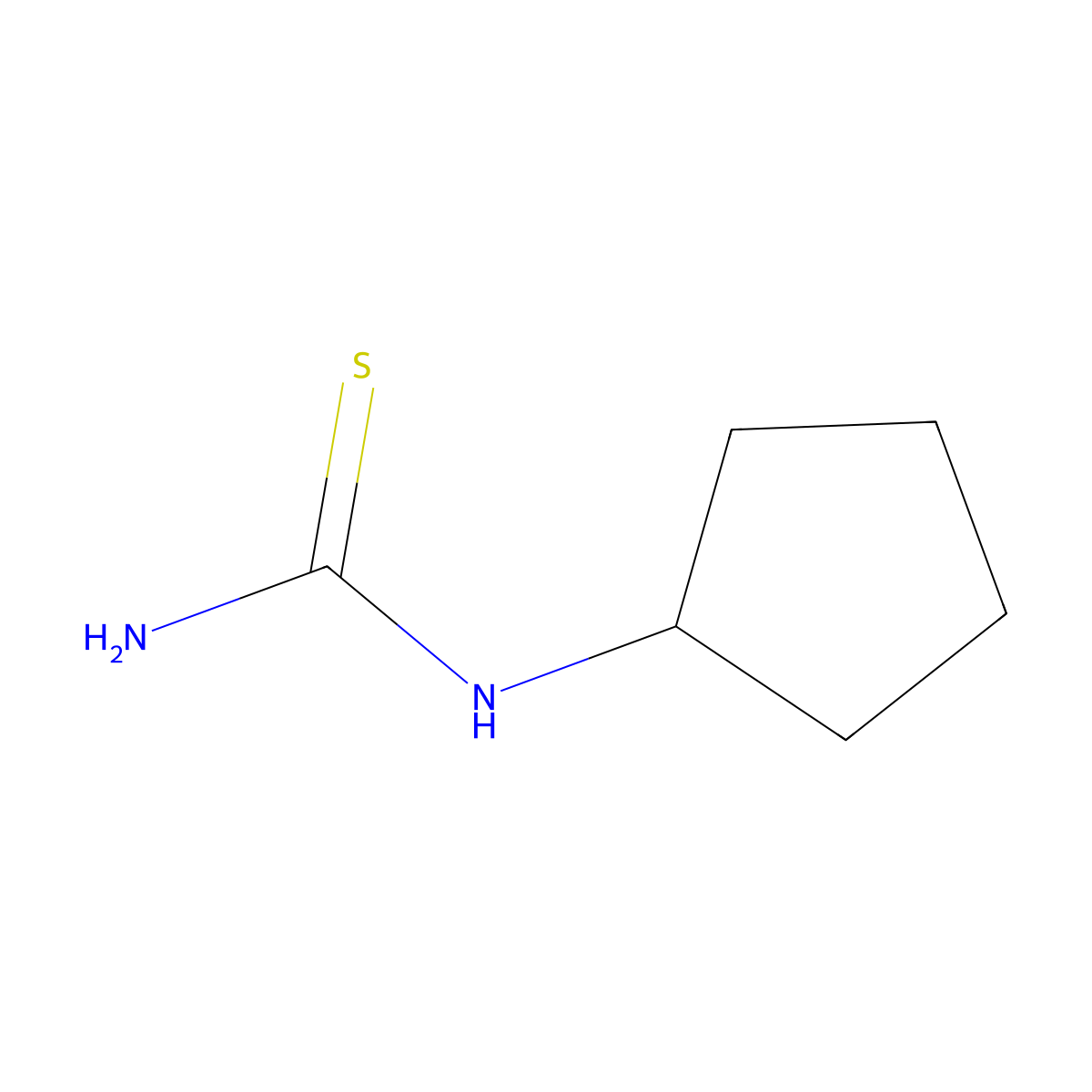 Cyclopentylthiourea molecular structure, CAS 102936-57-2