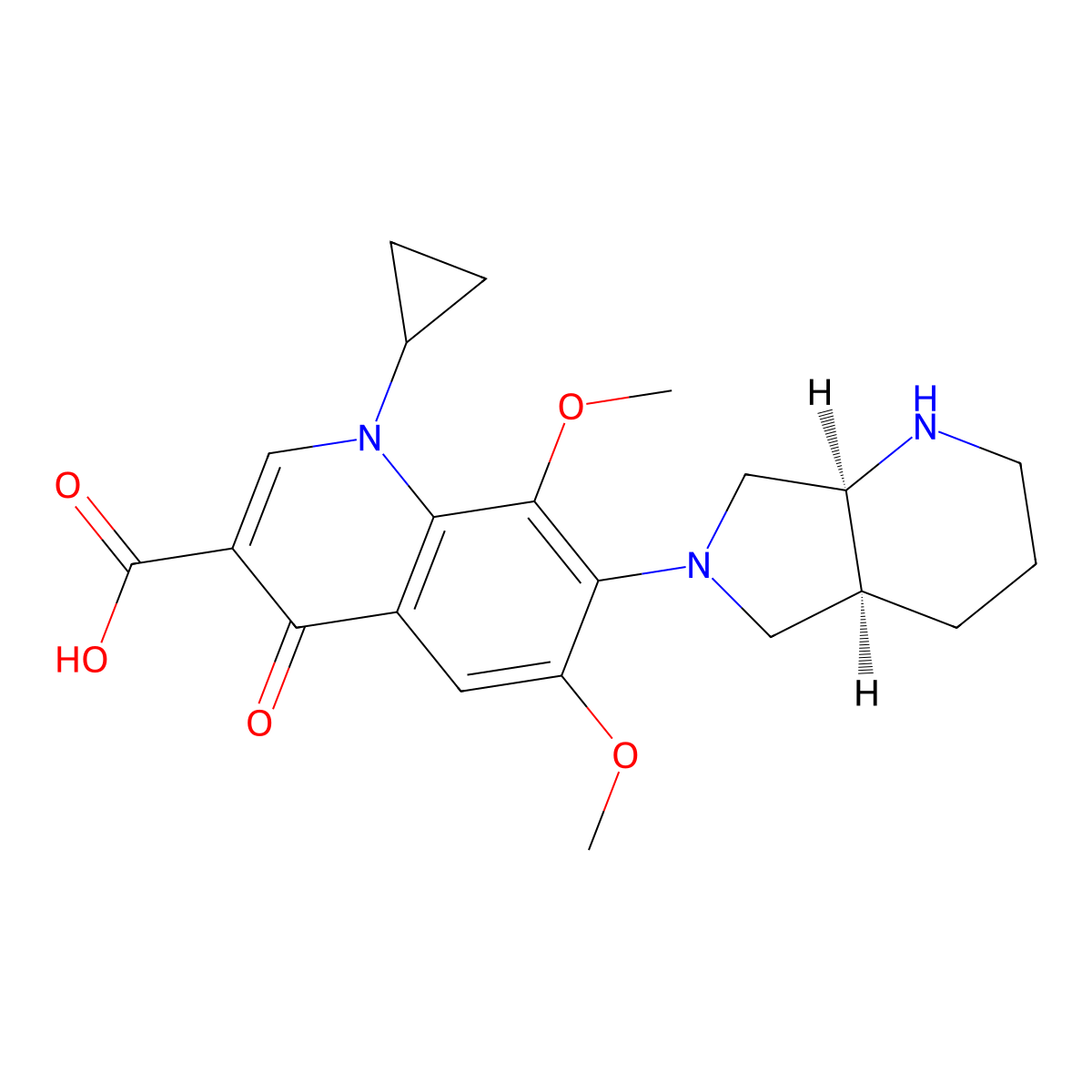 6,8-Dimethoxymoxifloxacin molecular structure, CAS 1029364-73-5