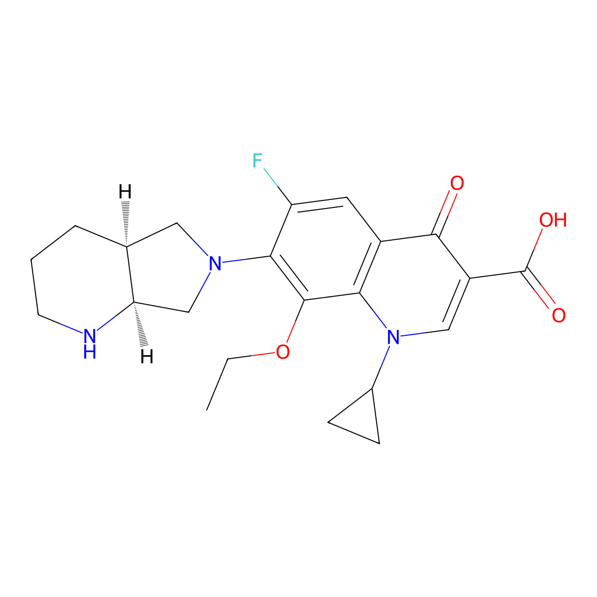 8-Ethoxymoxifloxacin molecular structure, CAS 1029364-75-7