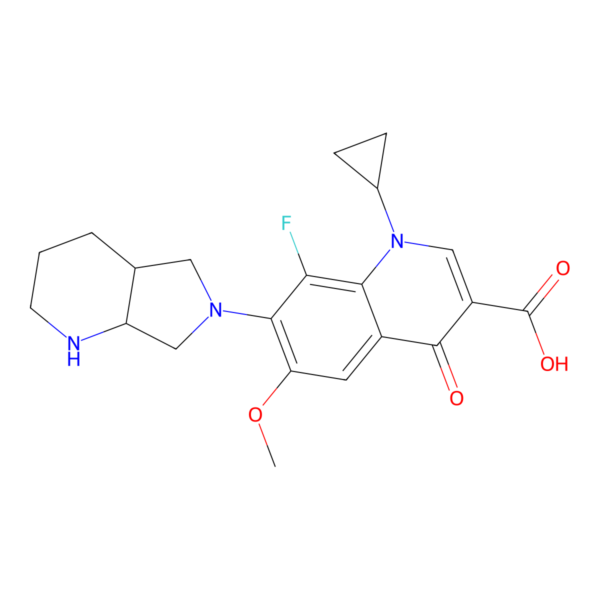 8-Fluoro-6-methoxymoxifloxacin molecular structure, CAS 1029364-77-9