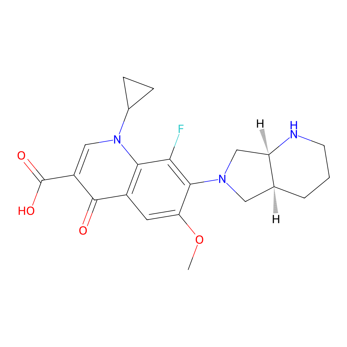 8-Fluoro-6-methoxymoxifloxacin molecular structure, CAS 1029364-77-9