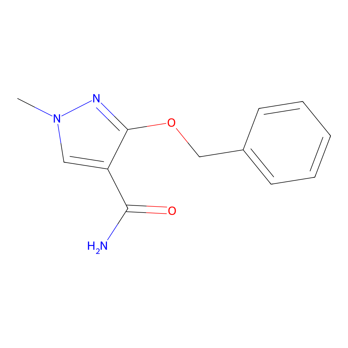 3-(benzyloxy)-1-methyl-1H-pyrazole-4-carboxamide molecular structure, CAS 1029372-88-0