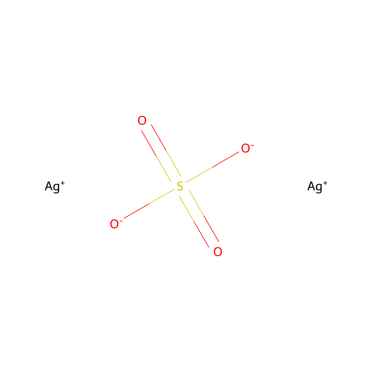 Silver sulfate molecular structure, CAS 10294-26-5