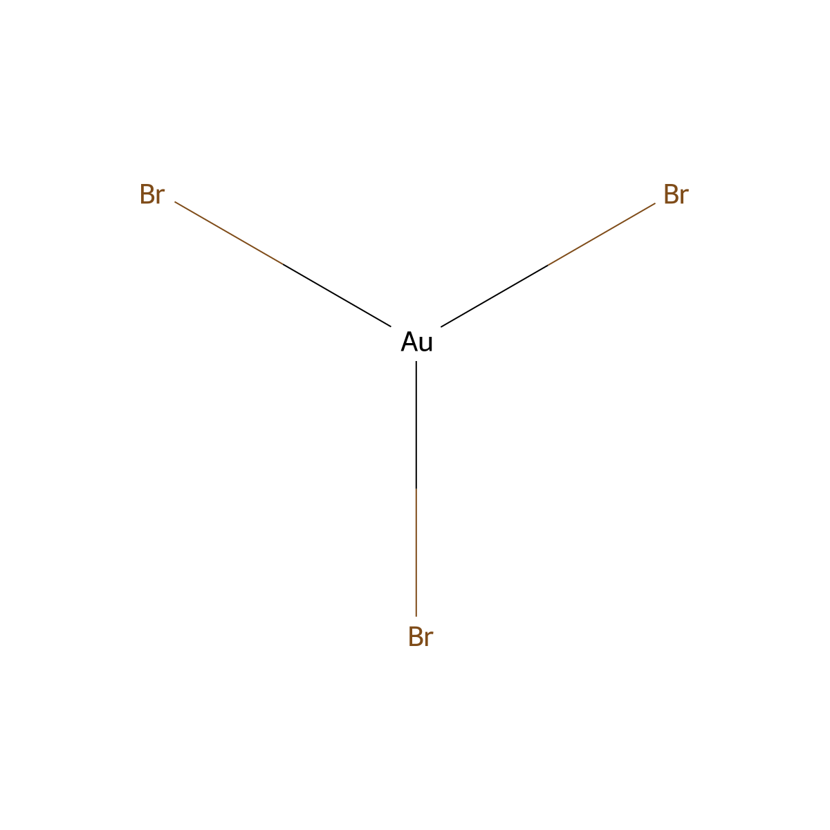 Gold tribromide molecular structure, CAS 10294-28-7